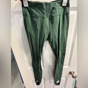 Pact Green High Waisted Leggings with Foot Holds